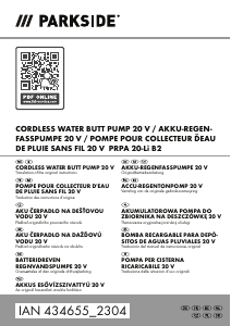 Mode d’emploi Parkside IAN 434655 Pompe à eau