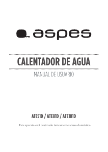 Manual de uso Aspes ATE81D Calentador de agua