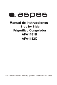 Handleiding Aspes AFA1182X Koel-vries combinatie