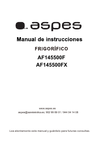 Manual de uso Aspes AF145500F Frigorífico combinado