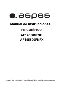Handleiding Aspes AF145500FNFX Koel-vries combinatie