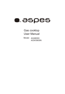 Handleiding Aspes AGW3600N Kookplaat