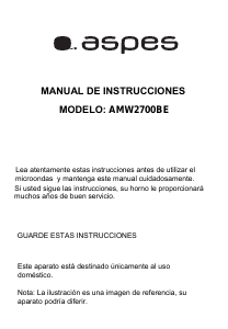 Manual de uso Aspes AMW2700BE Microondas
