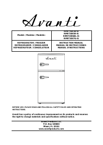 Manual de uso Avanti RMRT30X7G-IS Frigorífico combinado