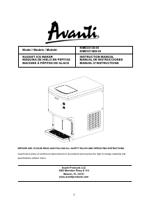 Manual de uso Avanti NIMD3313S-IS Máquina de hacer hielo