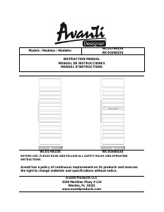 Mode d’emploi Avanti WCD176SZ3S Cave à vin