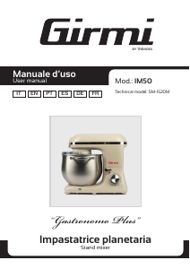 Manual Girmi IM50 Gastronomo Plus Batedeira com taça