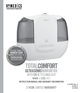 Manual de uso Homedics 1520272 Humidificador