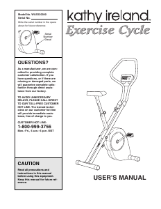Manual Kathy Ireland WLEX30380 Exercise Bike