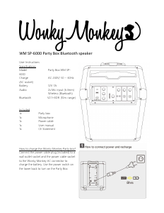 Handleiding Wonkey Monkey WM SP-6000BL Party Box Luidspreker