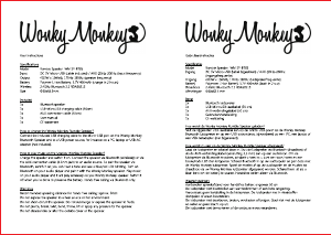 Mode d’emploi Wonkey Monkey WM SP-BT85 Rumble Haut-parleur