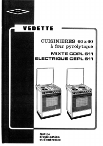 Mode d’emploi Vedette CEPL611 Cuisinière