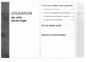 Mode d’emploi Thomson AIR408C Sèche-linge