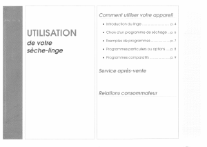 Mode d’emploi Thomson AIR513 Sèche-linge