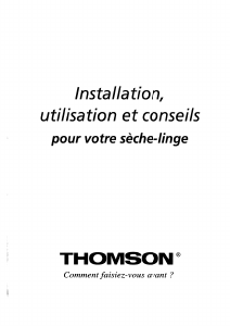 Mode d’emploi Thomson AIR655 Sèche-linge