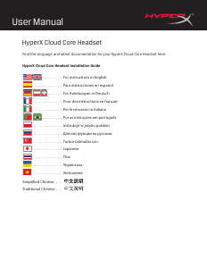 Hướng dẫn sử dụng HyperX Cloud Core Bộ tai nghe