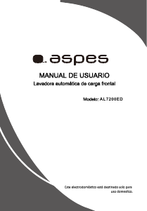 Manual de uso Aspes AL7200ED Lavadora