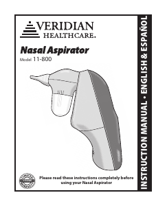 Manual de uso Veridian Healthcare 11-800 Aspirador nasal