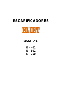 Manual de uso Eliet E401 Escarificador