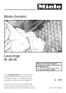 Mode d’emploi Miele W 2819i WPM Lave-linge