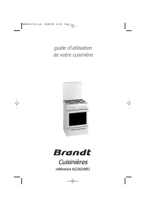 Mode d’emploi Brandt KG362WE1 Cuisinière