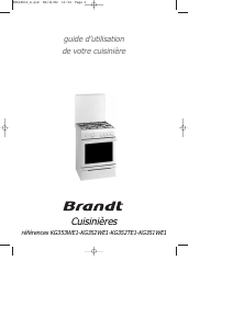 Mode d’emploi Brandt KG353WE1 Cuisinière