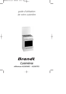 Mode d’emploi Brandt KG365TE1 Cuisinière