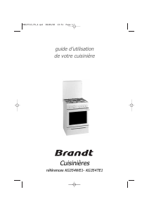 Mode d’emploi Brandt KG354WE1 Cuisinière
