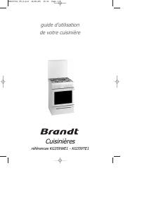 Mode d’emploi Brandt KG359TE1 Cuisinière