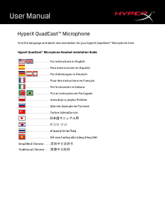 Instrukcja HyperX QuadCast Mikrofon