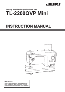 Handleiding Juki TL-2200QVP Mini Naaimachine