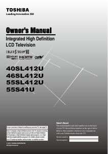 Manual Toshiba 55SL412U LCD Television