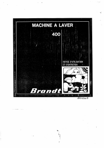 Mode d’emploi Brandt 400 Lave-linge