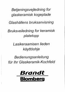 Bedienungsanleitung Brandt HKN26X1N Kochfeld
