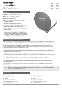 Manual Kathrein KEA 1000 Satellite Dish