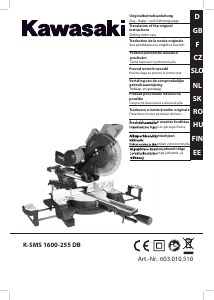 Manual Kawasaki K-SMS 1600-255 DB Mitre Saw