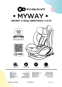 Руководство Kinderkraft MyWay Автомобильное кресло