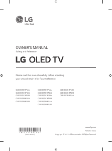 Manual LG OLED65B9PUB OLED Television