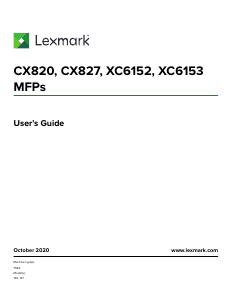 Manual Lexmark CX827de Multifunctional Printer