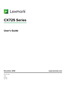 Manual Lexmark CX725de Multifunctional Printer