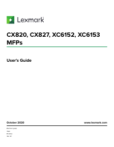 Manual Lexmark CX820de Multifunctional Printer