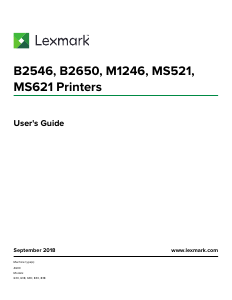 Handleiding Lexmark B2546dw Printer