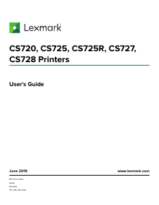 Handleiding Lexmark CS720de Printer