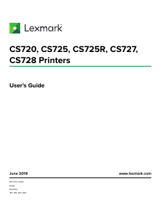 Handleiding Lexmark CS728de Printer