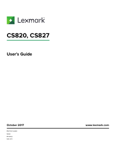 Manual Lexmark CS827de Printer