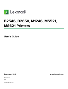 Handleiding Lexmark MS521dn Printer