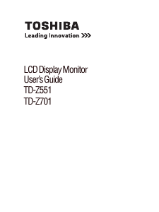 Manual Toshiba TD-Z701 LCD Monitor