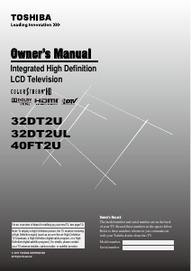 Manual Toshiba 32DT2U LCD Television