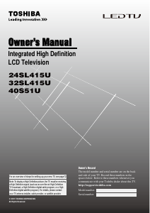Manual Toshiba 32SL415U LCD Television