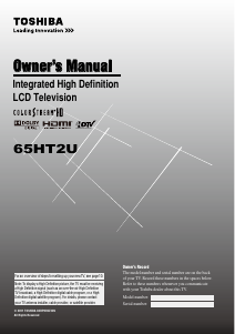 Handleiding Toshiba 65HT2U LCD televisie